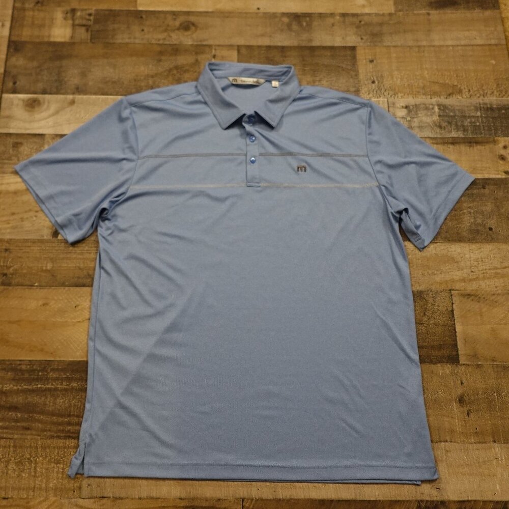 Travis Mathew‎ golf polo chest stripe men's XXL blue
